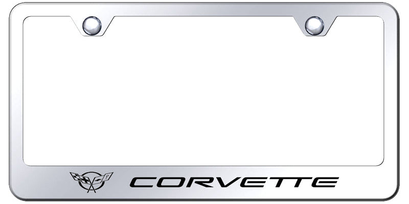 Corvette C5 Stainless Steel Frame - Laser Etched Mirrored