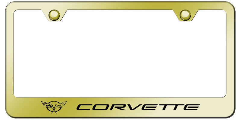 Corvette C5 Stainless Steel Frame - Laser Etched Gold