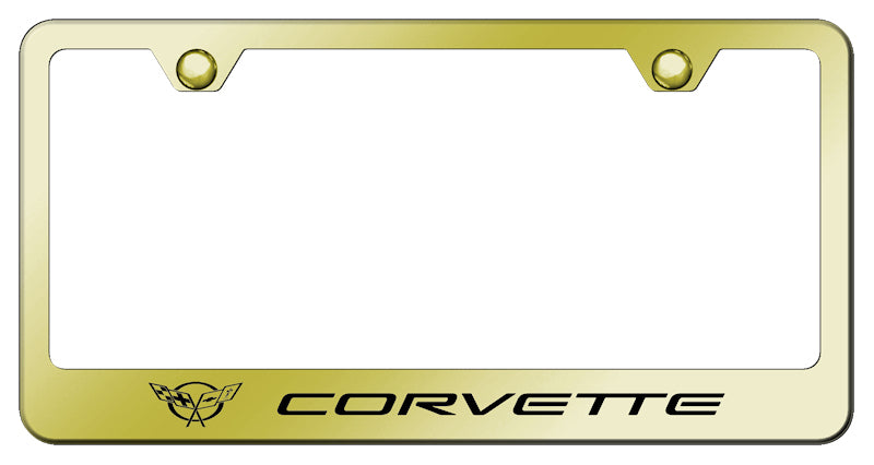 Corvette C5 Stainless Steel Frame - Laser Etched Gold