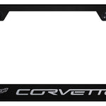 Corvette C6 Stainless Steel Frame - Laser Etched Black