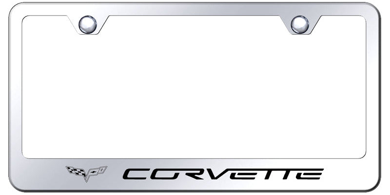 Corvette C6 Stainless Steel Frame - Laser Etched Mirrored