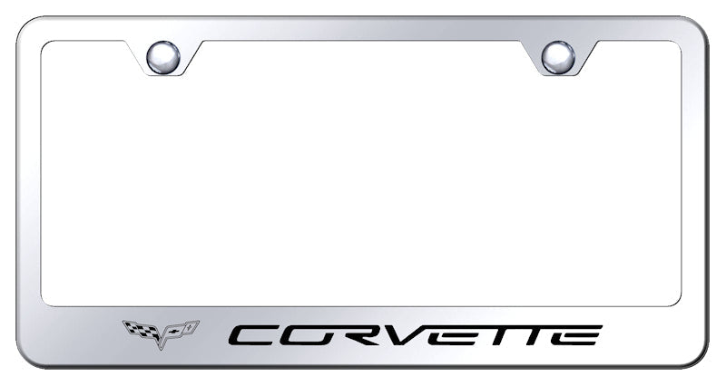 Corvette C6 Stainless Steel Frame - Laser Etched Mirrored