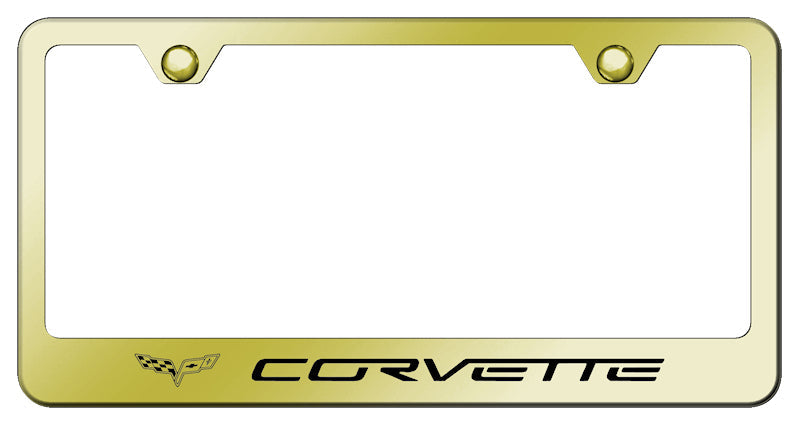 Corvette C6 Stainless Steel Frame - Laser Etched Gold