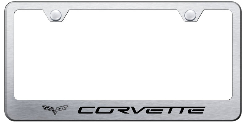 Corvette C6 Stainless Steel Frame - Laser Etched Brushed