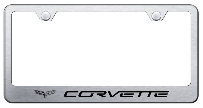 Corvette C6 Stainless Steel Frame - Laser Etched Brushed