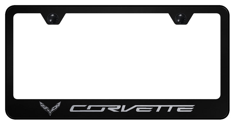 Corvette C7 Stainless Steel Frame - Laser Etched Black