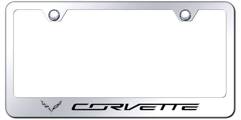 Corvette C7 Stainless Steel Frame - Laser Etched Mirrored