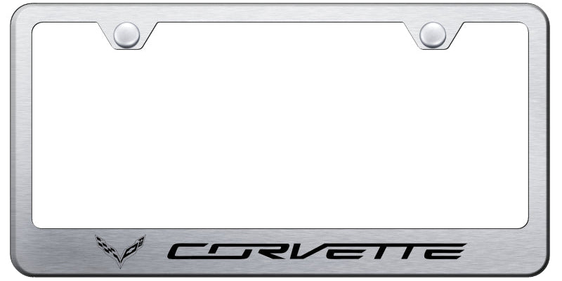 Corvette C7 Stainless Steel Frame - Laser Etched Brushed