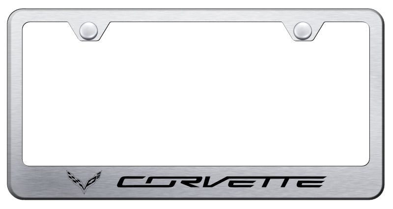 Corvette C7 Stainless Steel Frame - Laser Etched Brushed