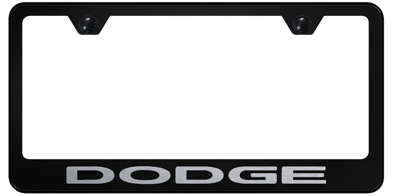 Dodge Stainless Steel Frame - Laser Etched Black