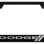 Dodge Stripe Stainless Steel Frame - Laser Etched Black