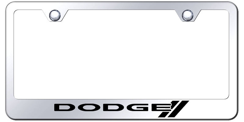 Dodge Stripe Stainless Steel Frame - Laser Etched Mirrored