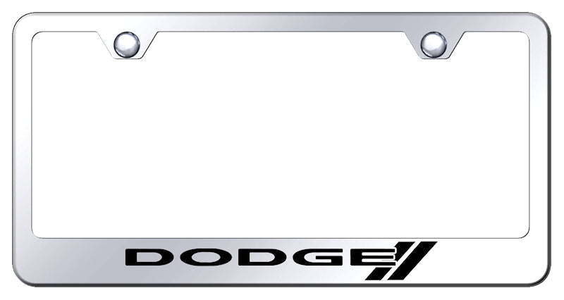 Dodge Stripe Stainless Steel Frame - Laser Etched Mirrored