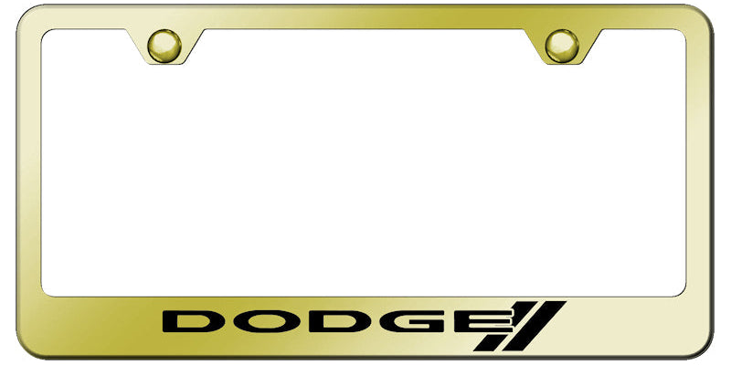 Dodge Stripe Stainless Steel Frame - Laser Etched Gold