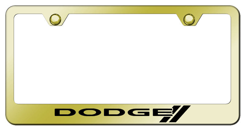 Dodge Stripe Stainless Steel Frame - Laser Etched Gold