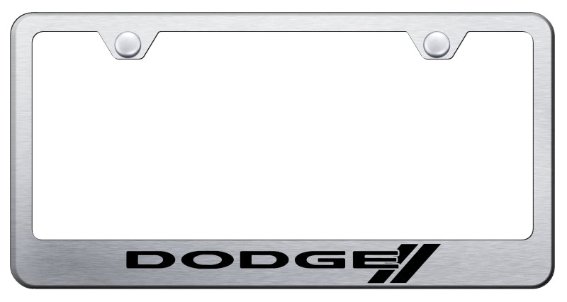 Dodge Stripe Stainless Steel Frame - Laser Etched Brushed