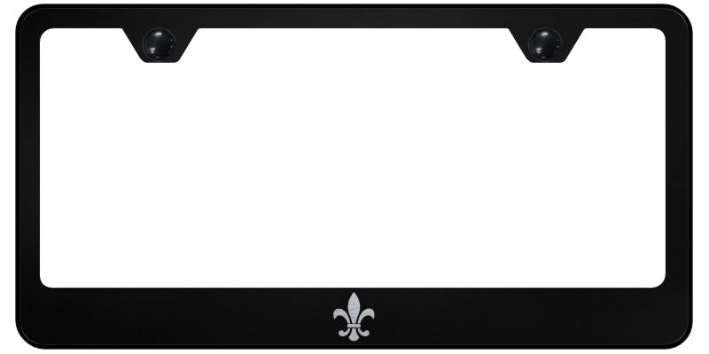 Fleur-De-Lis Stainless Steel Frame - Laser Etched Black