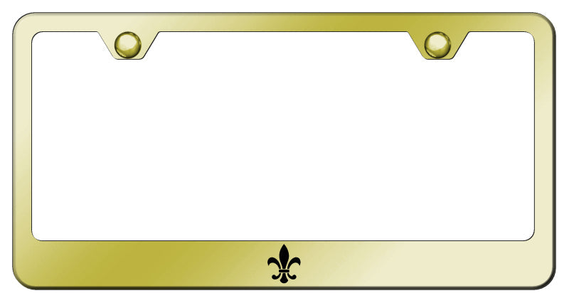 Fleur-De-Lis Stainless Steel Frame - Laser Etched Gold