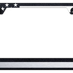 USA Flag Stainless Steel Frame - Laser Etched Rugged Black