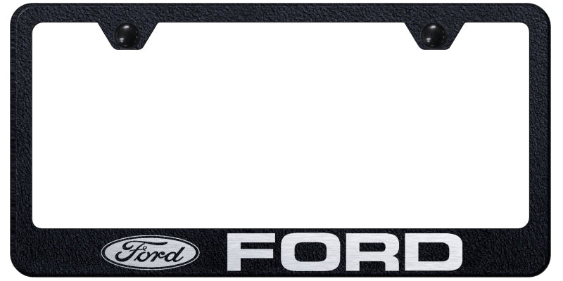 Ford Stainless Steel Frame - Laser Etched Rugged Black