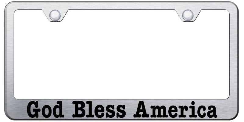 God Bless America Stainless Steel Frame - Etched Brushed