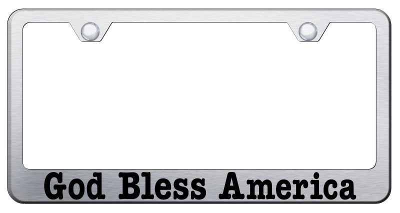 God Bless America Stainless Steel Frame - Etched Brushed