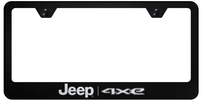 Jeep 4xe Stainless Steel Frame - Laser Etched Black