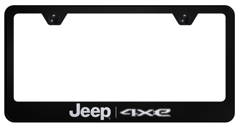 Jeep 4xe Stainless Steel Frame - Laser Etched Black