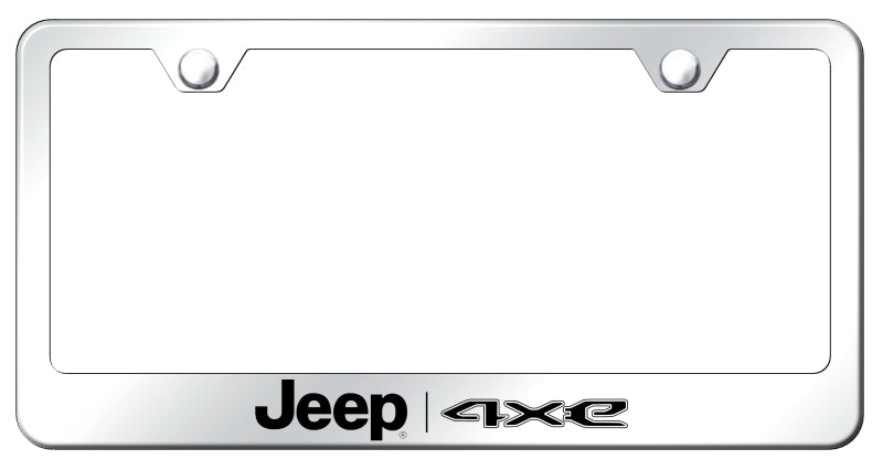 Jeep 4xe Stainless Steel Frame - Laser Etched Mirrored