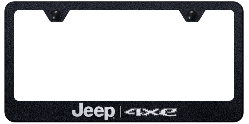 Jeep 4xe Stainless Steel Frame - Laser Etched Rugged Black