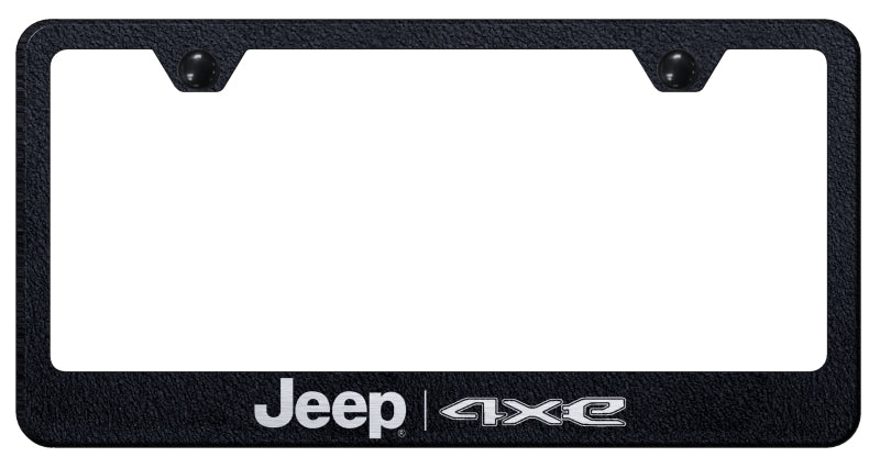 Jeep 4xe Stainless Steel Frame - Laser Etched Rugged Black