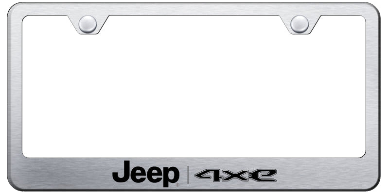 Jeep 4xe Stainless Steel Frame - Laser Etched Brushed