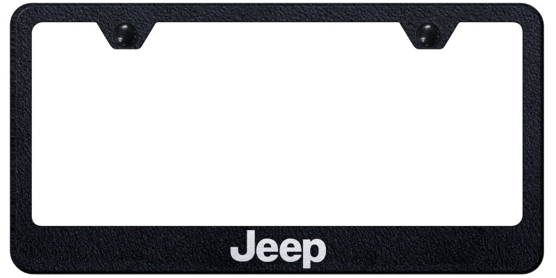 Jeep Stainless Steel Frame - Laser Etched Rugged Black