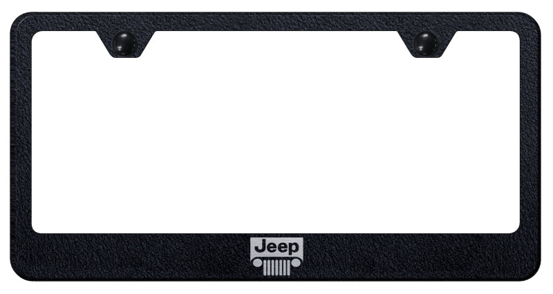 Jeep Grill Stainless Steel Frame - Laser Etched Rugged Black