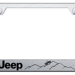 Jeep Mountain Stainless Steel Frame - Laser Etched Brushed