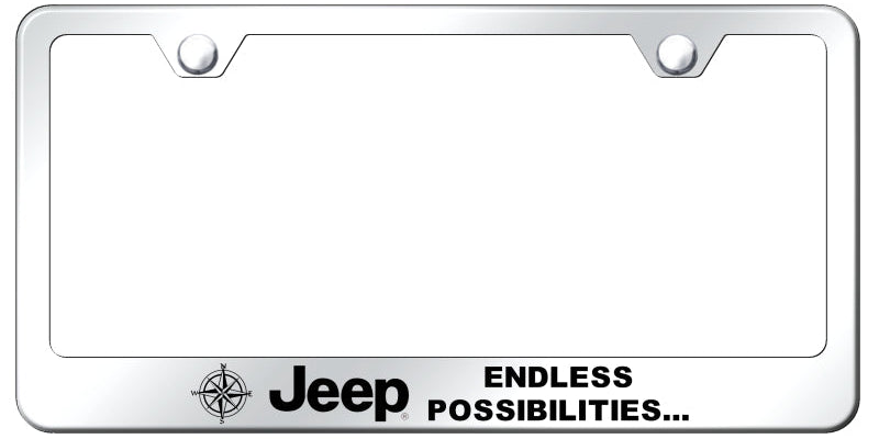 Jeep Endless Stainless Steel Frame - Laser Etched Mirrored