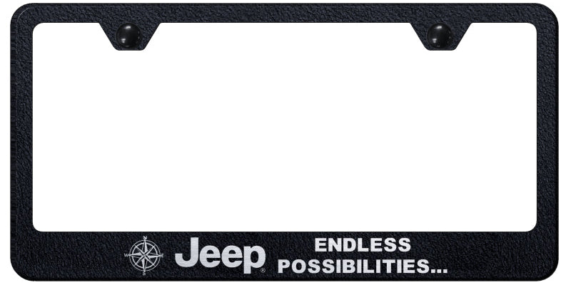 Jeep Endless Stainless Steel Frame - Etched Rugged Black