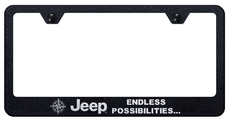 Jeep Endless Stainless Steel Frame - Etched Rugged Black