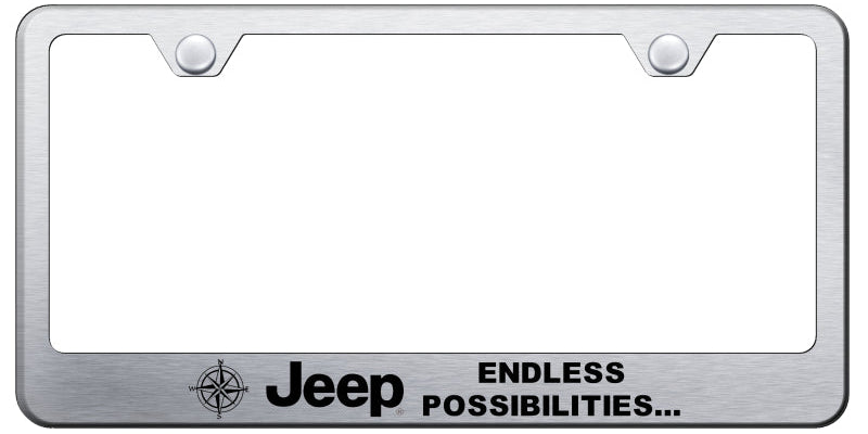 Jeep Endless Stainless Steel Frame - Laser Etched Brushed