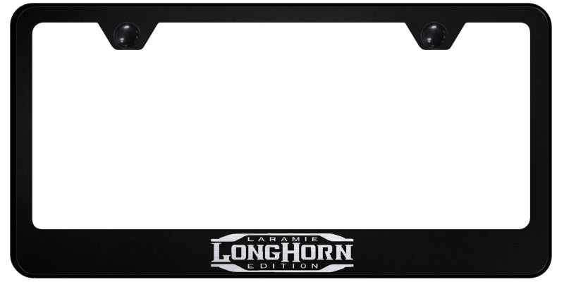 Longhorn Laramie Stainless Steel Frame - Laser Etched Black