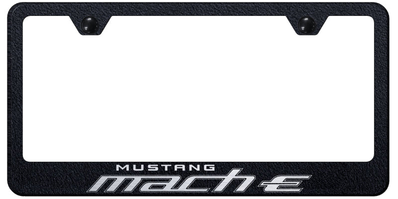 Mach-E Stainless Steel Frame - Laser Etched Rugged Black