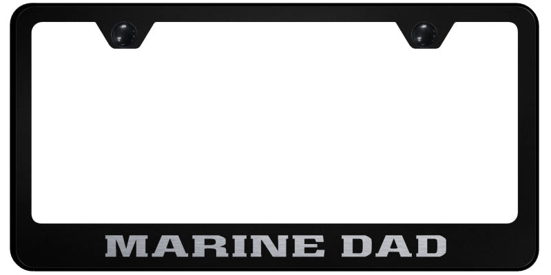 Marine Dad Stainless Steel Frame - Laser Etched Black