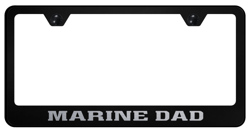 Marine Dad Stainless Steel Frame - Laser Etched Black