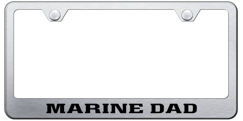 Marine Dad Stainless Steel Frame - Laser Etched Brushed