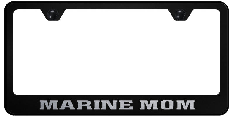 Marine Mom Stainless Steel Frame - Laser Etched Black