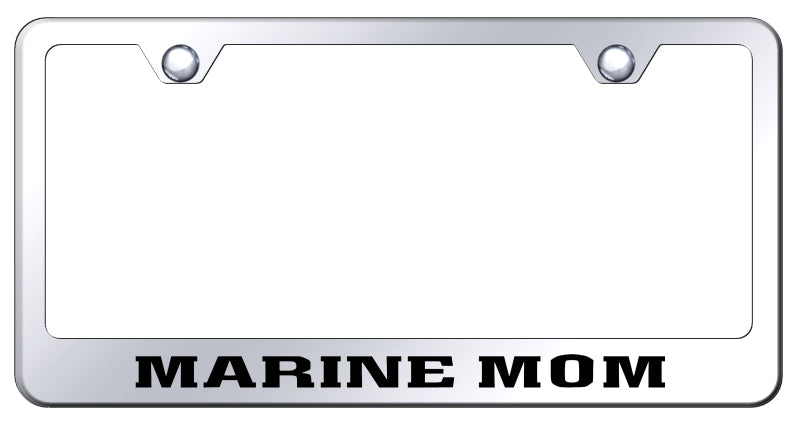 Marine Mom Stainless Steel Frame - Laser Etched Mirrored