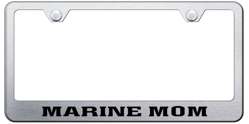 Marine Mom Stainless Steel Frame - Laser Etched Brushed