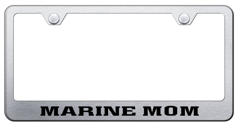 Marine Mom Stainless Steel Frame - Laser Etched Brushed