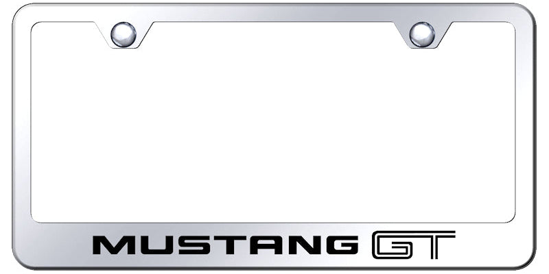 Mustang GT Stainless Steel Frame - Laser Etched Mirrored