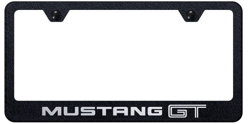 Mustang GT Stainless Steel Frame - Laser Etched Rugged Black